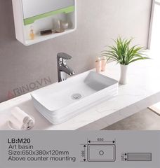 CHẬU LAVABO NGHỆ THUẬT CHỮ NHẬT  - M20