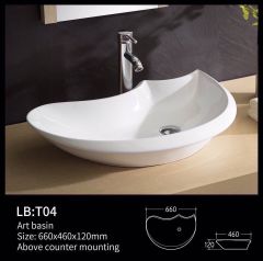 CHẬU LAVABO NGHỆ THUẬT BÁN NGUYỆT -  T04