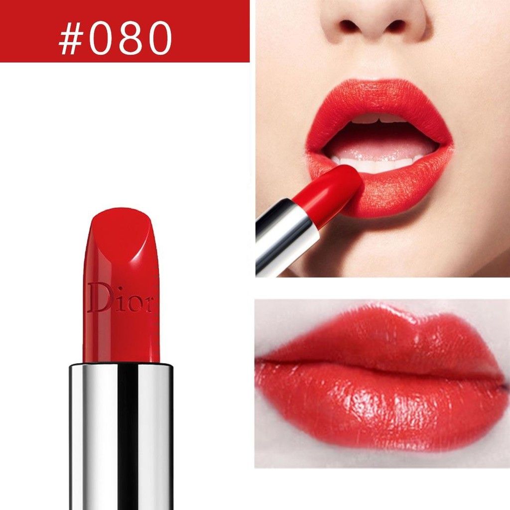 Son Dior Satin 080 Red Smile  Đỏ Tươi MỚI NHẤT Dòng Dior Rouge