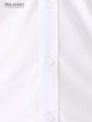 Áo sơ mi nam màu trắng thêu họa tiết
