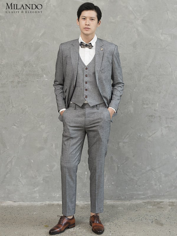 Bộ Vest Cưới Chú Rể Mon Amie Màu Xám Hiện Đại Kiểu 2 Hàng Khuy  Mon Amie   Thương hiệu may đo và cung cấp phụ kiện cao cấp hàng đầu tại TPHCM