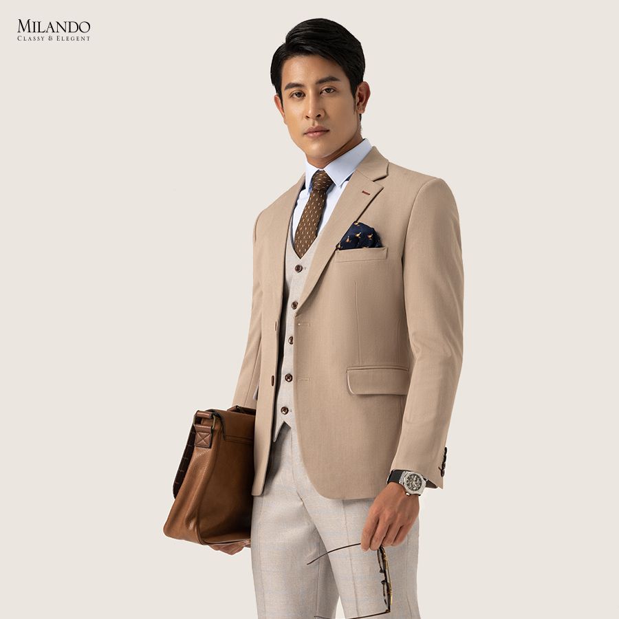 Áo Vest Nam Kem Sữa Blazer