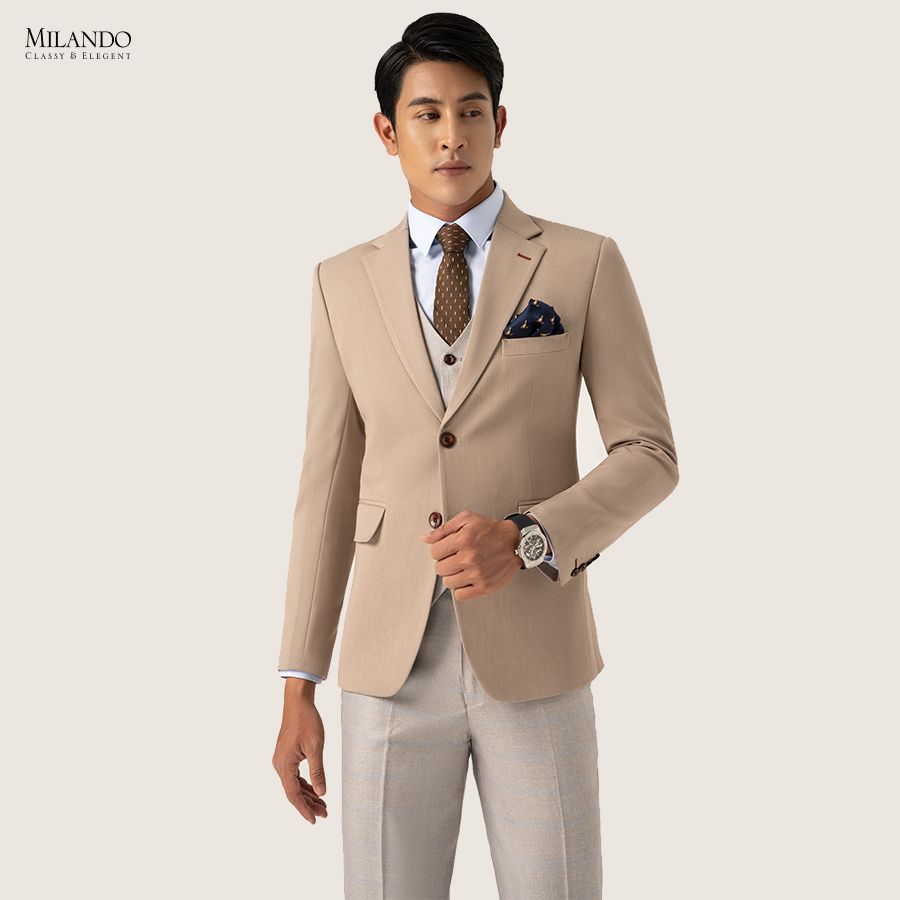 Áo Vest Nam Kem Sữa Blazer