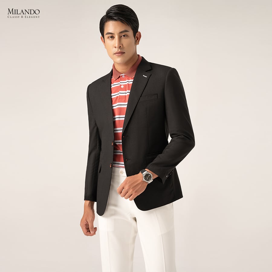 Bộ vest nam màu trắng 6 khuyAB607  viettailor