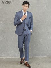 Áo Vest Nam Sọc Tím Than