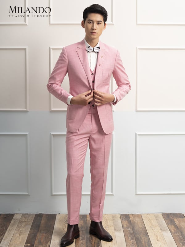 Bộ suit màu đỏ hồng TG06  Thế Giới Vest Nam