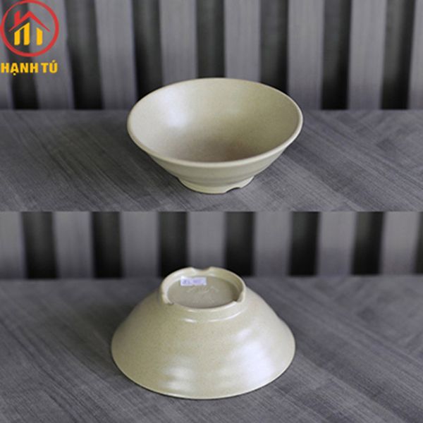 Bát đĩa nhà hàng chấm nhựa melamine màu nâu nhám