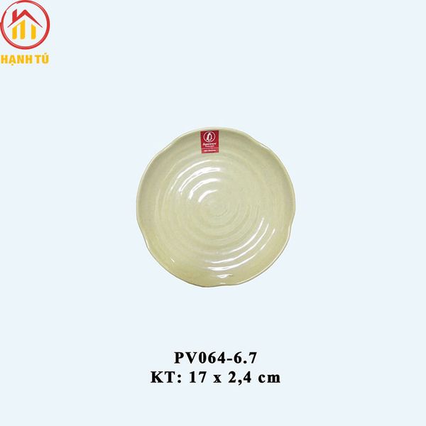 Đĩa tròn nhựa melamine Superware nâu đá