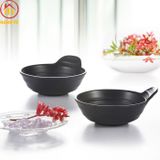 Bát súp nhựa melamine đen nhám