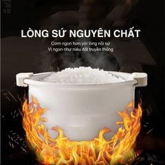 Nồi cơm điện lòng sứ dưỡng sinh 1.2L Mishio MK381