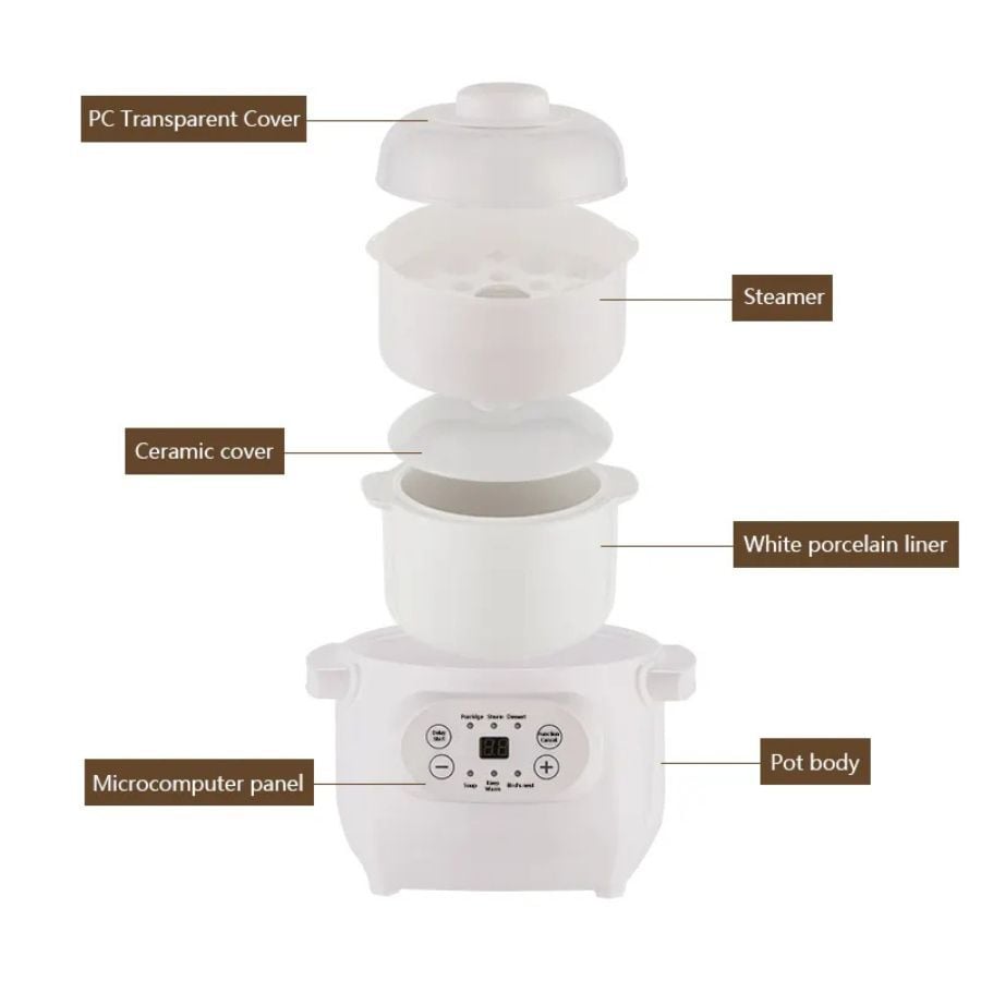 Nồi nấu cháo chưng yến 1 Lít Mishio MK383