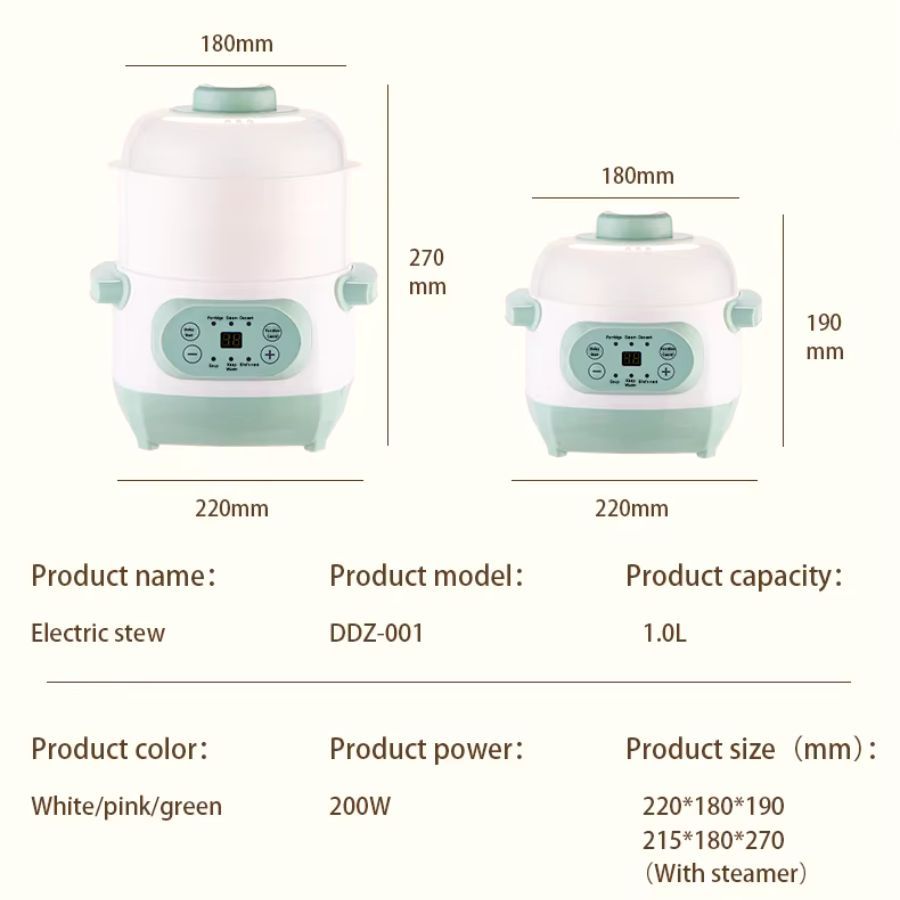 Nồi nấu cháo chưng yến 1 Lít Mishio MK383