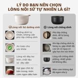  Nồi Cơm Điện Sứ Dưỡng Sinh Mishio MK365 lòng sứ nguyên chất 0.8L không chứa chất chống dính 