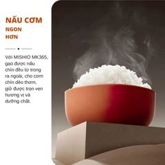 Nồi cơm điện lòng sứ dưỡng sinh Mishio MK365 chống dính tự nhiên trọn đời không bong tróc