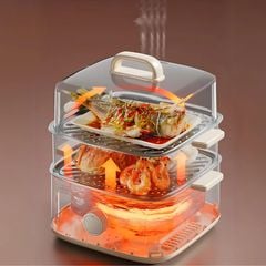 Nồi lẩu hấp thủy nhiệt Mishio MK382 khay hấp inox 304