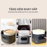  Nồi nấu chậm lòng sứ 3L Mishio MK397 kèm xửng hấp và 4 thố sứ tiện lợi không lo cháy khét hay bong tróc chống dính 