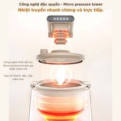 Nồi Cơm Điện Áp Suất Lòng Sứ Dưỡng Sinh Mishio MK396 dung tích 0.8L cho 1-2 người – Bí Quyết Cho Cơm Gạo Lứt