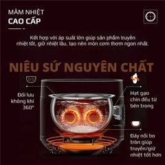 Nồi Cơm Điện Áp Suất Lòng Sứ Dưỡng Sinh Mishio MK396 dung tích 0.8L cho 1-2 người – Bí Quyết Cho Cơm Gạo Lứt