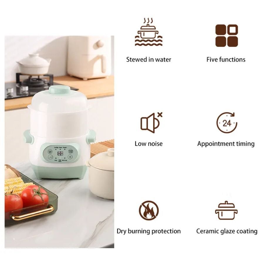 Nồi nấu cháo chưng yến 1 Lít Mishio MK383