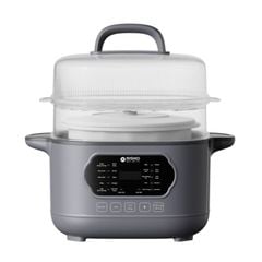 Nồi nấu chậm lòng sứ 3L Mishio MK397 kèm xửng hấp và 4 thố sứ tiện lợi không lo cháy khét hay bong tróc chống dính