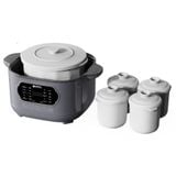  Nồi nấu chậm lòng sứ 3L Mishio MK397 kèm xửng hấp và 4 thố sứ tiện lợi không lo cháy khét hay bong tróc chống dính 