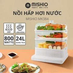Nồi hấp hơi nước 3 tầng 24L Mishio MK384 800W