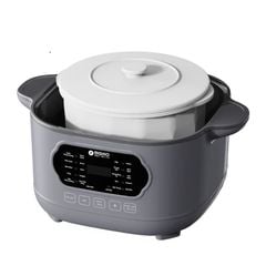 Nồi nấu chậm lòng sứ 3L Mishio MK397 kèm xửng hấp và 4 thố sứ tiện lợi không lo cháy khét hay bong tróc chống dính