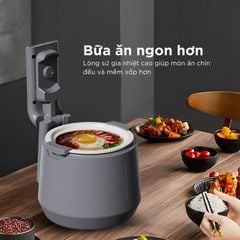 Nồi Cơm Điện Áp Suất Lòng Sứ Dưỡng Sinh Mishio MK396 dung tích 0.8L cho 1-2 người – Bí Quyết Cho Cơm Gạo Lứt