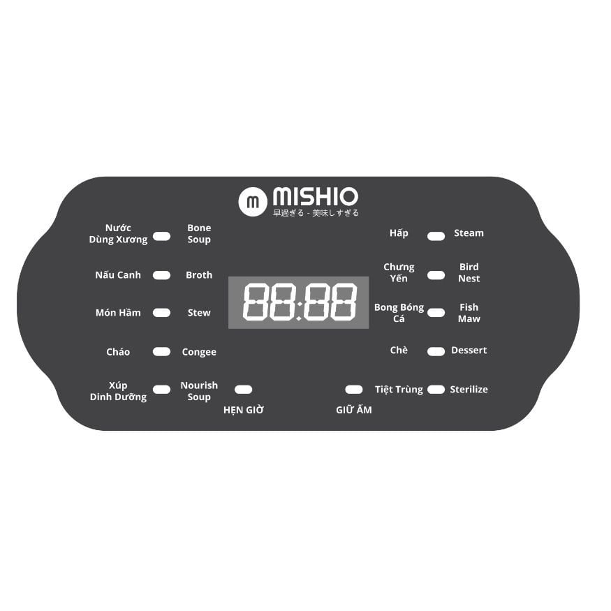 Nồi nấu chậm lòng sứ 3L Mishio MK397 kèm xửng hấp và 4 thố sứ tiện lợi không lo cháy khét hay bong tróc chống dính