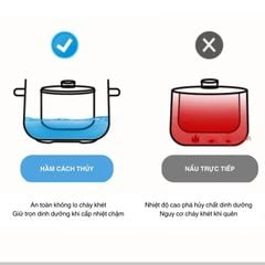 Nồi nấu chậm lòng sứ 3L Mishio MK397 kèm xửng hấp và 4 thố sứ tiện lợi không lo cháy khét hay bong tróc chống dính