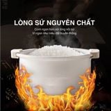  Nồi Cơm Điện Sứ Dưỡng Sinh Mishio MK365 lòng sứ nguyên chất 0.8L không chứa chất chống dính 