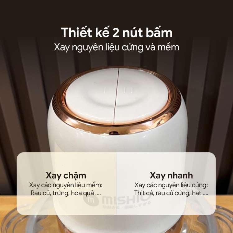 Máy Xay Thịt Đa Năng Mishio MK388 - Cối Thủy Tinh 2L, Xay Nhuyễn Mọi Loại Thực Phẩm, Đa Dụng, Tiện Lợi