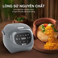 Nồi cơm điện lòng sứ dưỡng sinh Mishio MK365 chống dính tự nhiên trọn đời không bong tróc