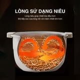 Nồi Cơm Điện Sứ Dưỡng Sinh Mishio MK365 lòng sứ nguyên chất 0.8L không chứa chất chống dính 