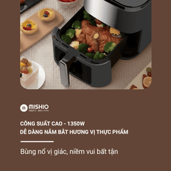 Nồi Chiên Không Dầu 8 Lít Mishio MK391 - Dung Tích Khổng Lồ, Nướng Nguyên Con Gà, Giá Cực Rẻ
