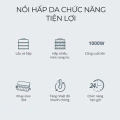 Nồi lẩu hấp thủy nhiệt Mishio MK382 khay hấp inox 304