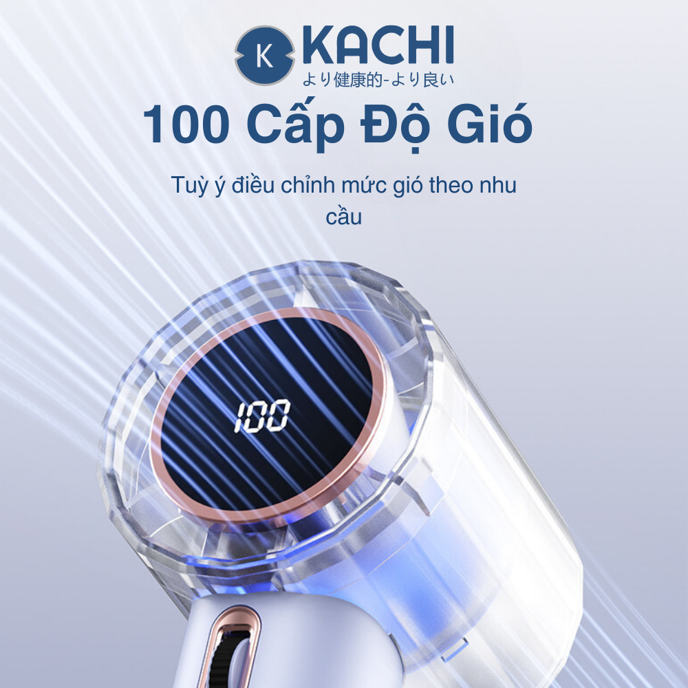 Quạt cầm tay mini Kachi MK400 pin khoẻ 100 cấp độ gió