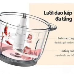 Máy Xay Thịt Đa Năng Mishio MK388 - Cối Thủy Tinh 2L, Xay Nhuyễn Mọi Loại Thực Phẩm, Đa Dụng, Tiện Lợi