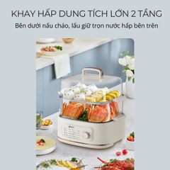 Nồi lẩu hấp thủy nhiệt Mishio MK382 khay hấp inox 304