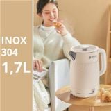  Ấm thuỷ giữ nhiệt 1.7 Lít Mishio MK385 inox 304 