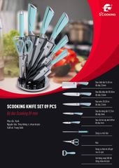 Bộ dao 9 món thép không gỉ cao cấp MK MishioxScooking