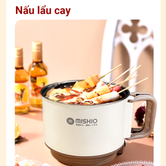 Nồi Lẩu Điện Mini 1.5L Mishio MK392 600W lòng nồi inox 304 không gỉ sét