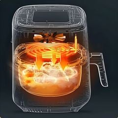 Nồi Chiên Không Dầu 8 Lít Mishio MK391 - Dung Tích Khổng Lồ, Nướng Nguyên Con Gà, Giá Cực Rẻ