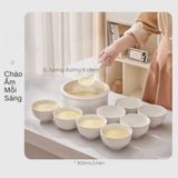  Nồi nấu chậm lòng sứ 3L Mishio MK397 kèm xửng hấp và 4 thố sứ tiện lợi không lo cháy khét hay bong tróc chống dính 