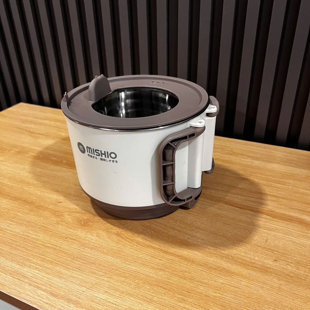 Nồi Lẩu Điện Mini 1.5L Mishio MK392 600W lòng nồi inox 304 không gỉ sét