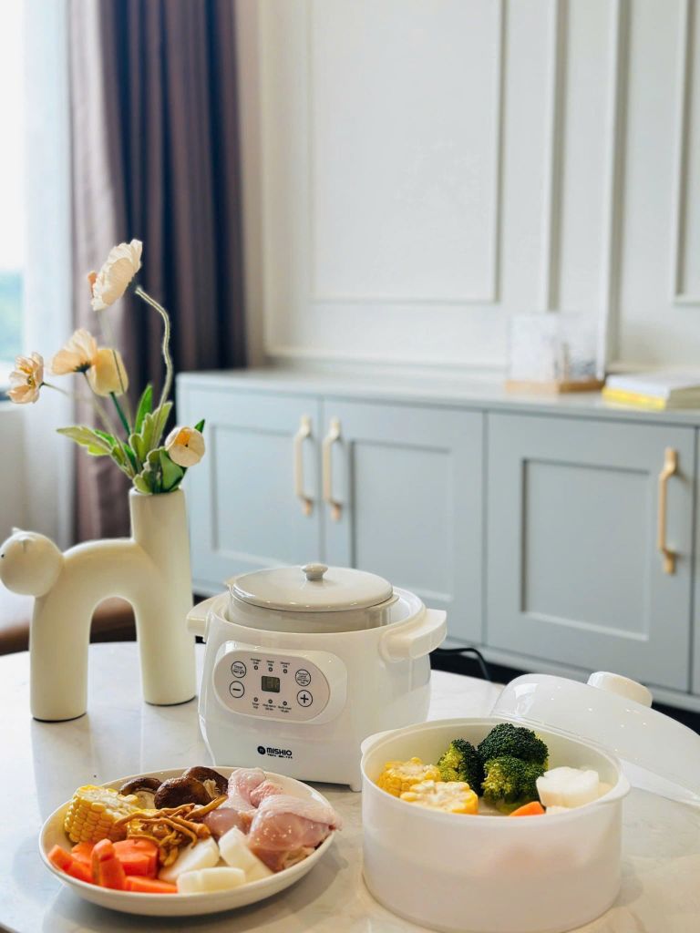 Nồi nấu cháo chưng yến 1 Lít Mishio MK383