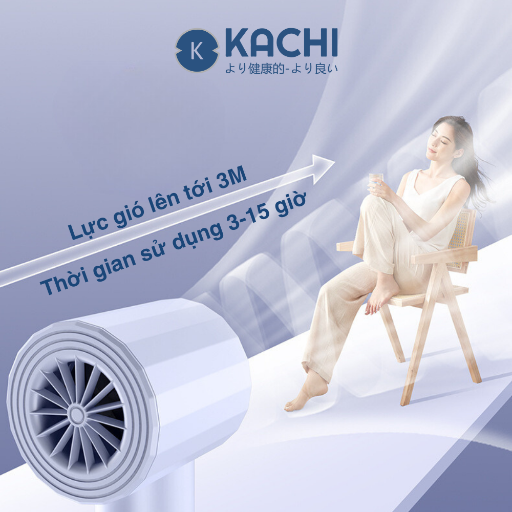 Quạt cầm tay mini Kachi MK400 pin khoẻ 100 cấp độ gió