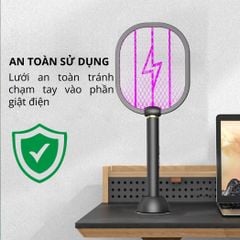 Đèn muỗi có chức năng vợt muỗi Kachi MK386 với đế sạc tích hợp
