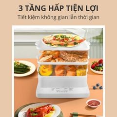 Nồi hấp hơi nước 3 tầng 24L Mishio MK384 800W
