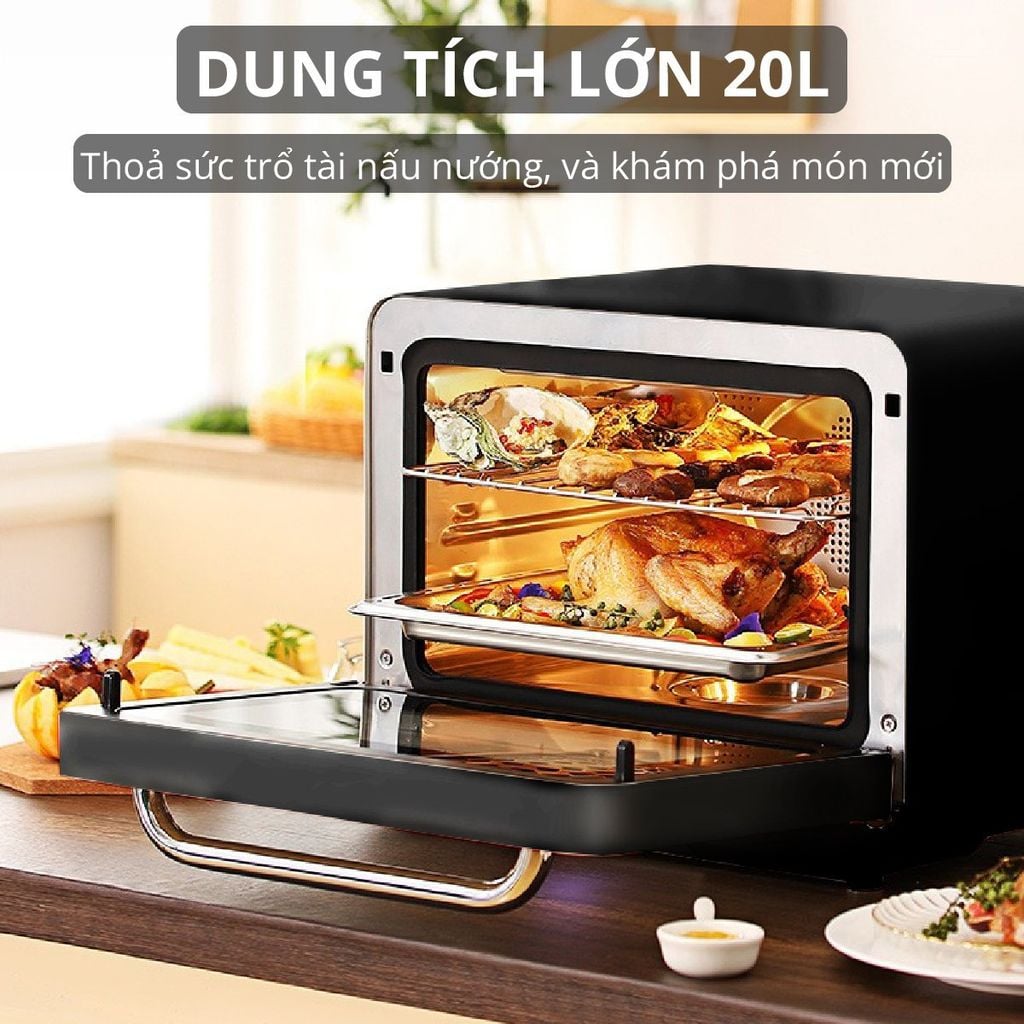 Lò Chiên Không Dầu Kết Hợp Hơi Nước Mishio MK318 20 Lít